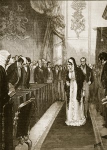 Königin Caroline betritt das House of Lords, Illustration aus Cassells Illustrierter Geschichte Englands