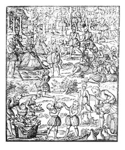 Königin Elisabeth I. bei einem Jagdpicknick, Platte aus 
