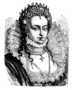 Königin Elisabeth I. (Farblithografie) von English School