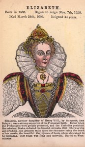 Königin Elisabeth I (farbige Gravur)