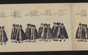Begräbnisprozession von Königin Elisabeth I. (kolorierte Gravur) von English School