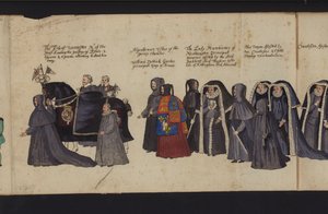 Begräbnisprozession von Königin Elisabeth I. (kolorierte Gravur) von English School