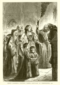 Königin Elizabeth Wydville sucht Zuflucht in Westminster, 1471