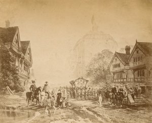 Königin Elizabeth besucht das Globe Theatre von English School