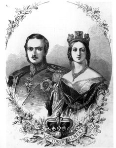 Königin Victoria (1819-1901) und Prinz Albert (1819-61), graviert von W. Thomas, 1844 von English School