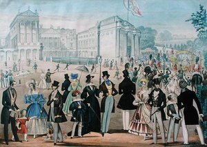Königin Victoria kehrt aus dem House of Lords zurück von English School