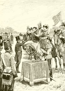 Königin Victoria leitet die erste Verleihung des Victoria-Kreuzes von English School