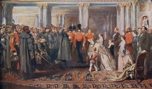 Königin Victoria empfängt Krimkriegsveteranen in Audienz