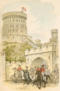 Königin Victoria reitet aus dem Windsor Castle von English School