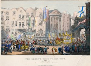 Königin Victorias erster Besuch in der City of London, 9. November 1837 von English School