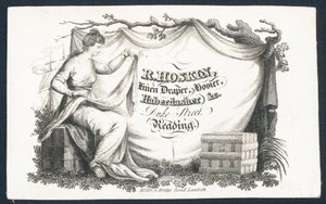 R Hoskin, Leinenhändler, Strumpfhändler, Kurzwarenhändler, Visitenkarte von English School