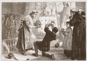 Radziwills Wunder: Heilung eines falschen Besessenen, Illustration aus The History of Protestantism von James Aitken Wylie, veröffentlicht 1878