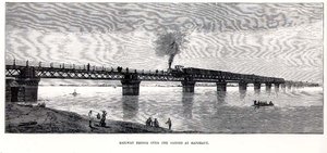 Eisenbahnbrücke über den Ganges bei Rajghaut von English School