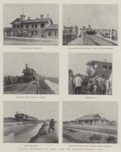 Eisenbahnunternehmen in China, die neue Shanghai-Woosung-Linie (Gravur) von English School