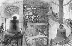 Das Heben der großen Glocke im Turm der St. Pauls Kathedrale von English School