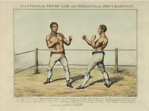 Randall, der irische Junge und Belasco, der jüdische Champion, graviert von Williams von English School