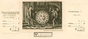 Quittung für die Zahlung der Versicherung vom Sun Fire Office, London von English School