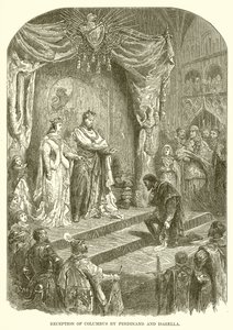 Empfang von Kolumbus durch Ferdinand und Isabella von English School