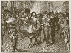 Empfang von Monck in der City of London, Illustration aus Cassells Illustrierter Geschichte Englands von English School