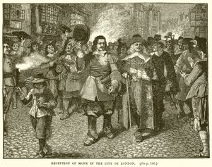 Empfang von Monk in der Stadt London von English School