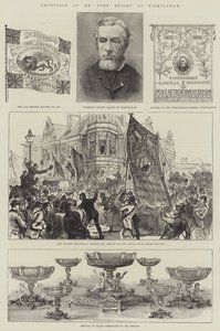 Empfang von Mr. John Bright in Birmingham (Gravur) von English School