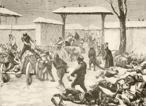 Bergung der Toten nach der Belagerung von Plewna, Bulgarien 1877 von English School