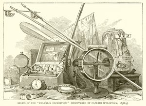 Relikte der Franklin-Expedition (entdeckt von Kapitän MClintock, 1858-9) von English School