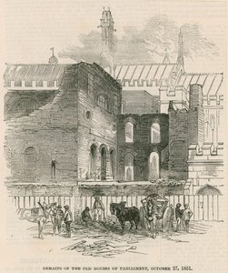 Überreste der alten Parlamentsgebäude, 27. Oktober 1851 von English School