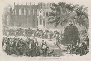 Entfernung der Glocke für die Große Uhr des Westminster Palace von English School