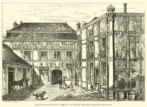 Renaissancehaus in Reims, in dem Madame Clicquot wohnte (Stich) von English School