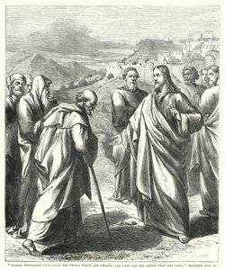 Gebt daher dem Kaiser, was des Kaisers ist, und Gott, was Gottes ist, Matthäus XXII, 21 (Gravur) von English School