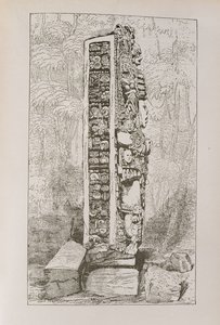 Darstellung von Maya-Hieroglyphen auf einer Stele, aus 