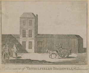 Darstellung des Tothill Fields Bridewell von English School