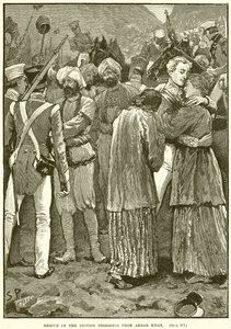 Rettung der britischen Gefangenen von Akbar Khan von English School