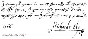 Richard Cox, Bischof von Ely von English School