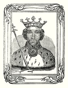 Richard II wurde 1366 geboren, 1377 gekrönt und 1399 ermordet (Gravur) von English School
