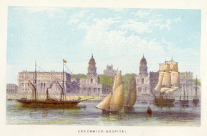 Fluss Themse: Greenwich Hospital von English School
