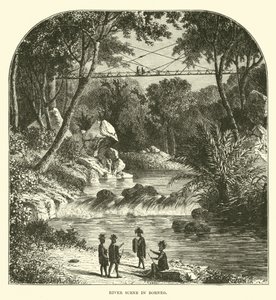 Flusslandschaft in Borneo von English School