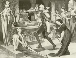 Robert der Teufel, Akt III Szene iii (Gravur) von English School