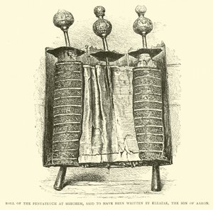 Rolle des Pentateuch in Sichem, gesagt, geschrieben von Eleasar, dem Sohn Aarons von English School