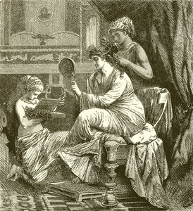 Römische Dame bei ihrer Toilette von English School
