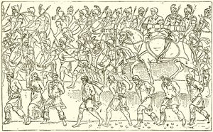Römische Soldaten und barbarische Gefangene von English School