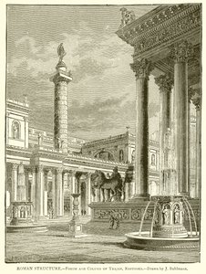 Römische Struktur.—Forum und Trajanssäule, restauriert von English School