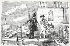 Dächer, Illustration aus Punch von English School