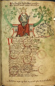 König Richard I. mit Schwert auf seinem Thron, Illustration aus der 