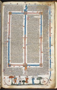 Royal MS 10 IV f.294r Mittelalterliche Figuren und Randdekoration, Illustration aus den 
