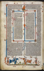 Royal MS 10 IV f.065v Ritterturnier mit Randdekoration, Illustration aus den 