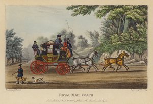 Royal Mail Coach (farbige Gravur) von English School
