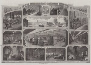 Königliche Waffenfabrik in Enfield (Stich) von English School