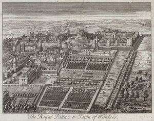 Königspalast und Stadt Windsor, Berkshire von English School